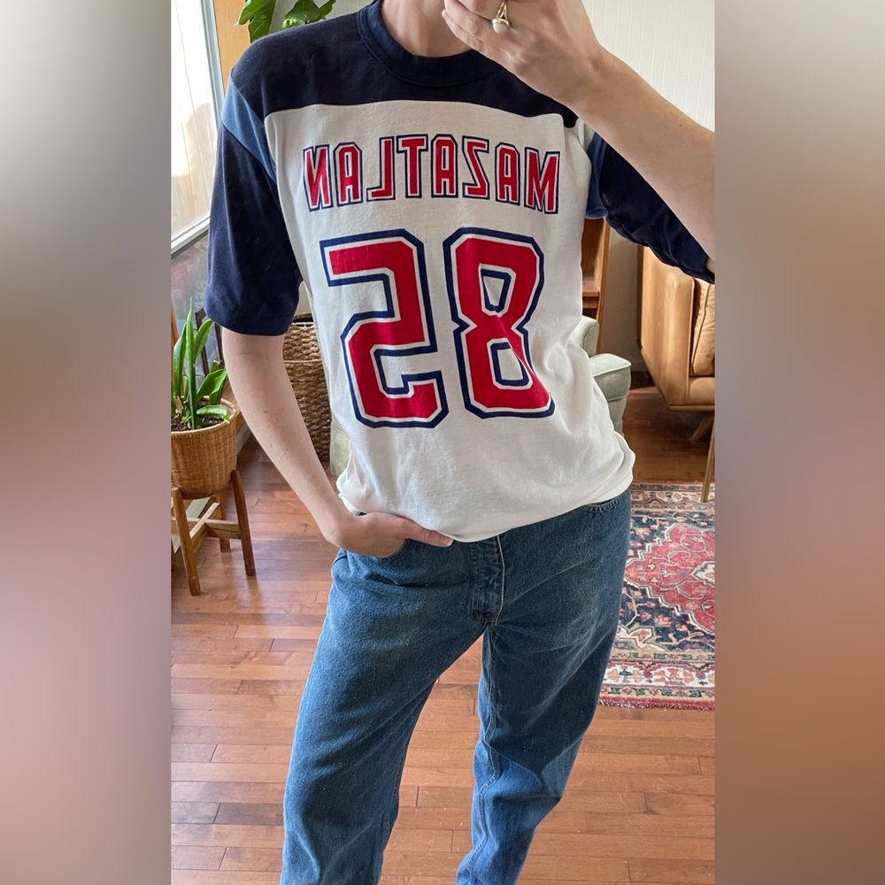 Retro Sports Shirt Jersey Style Vintage Cotton